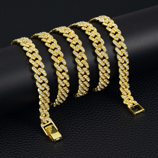 9mm Cuban Link Chain – Men’s Iced-Out Alloy Necklace